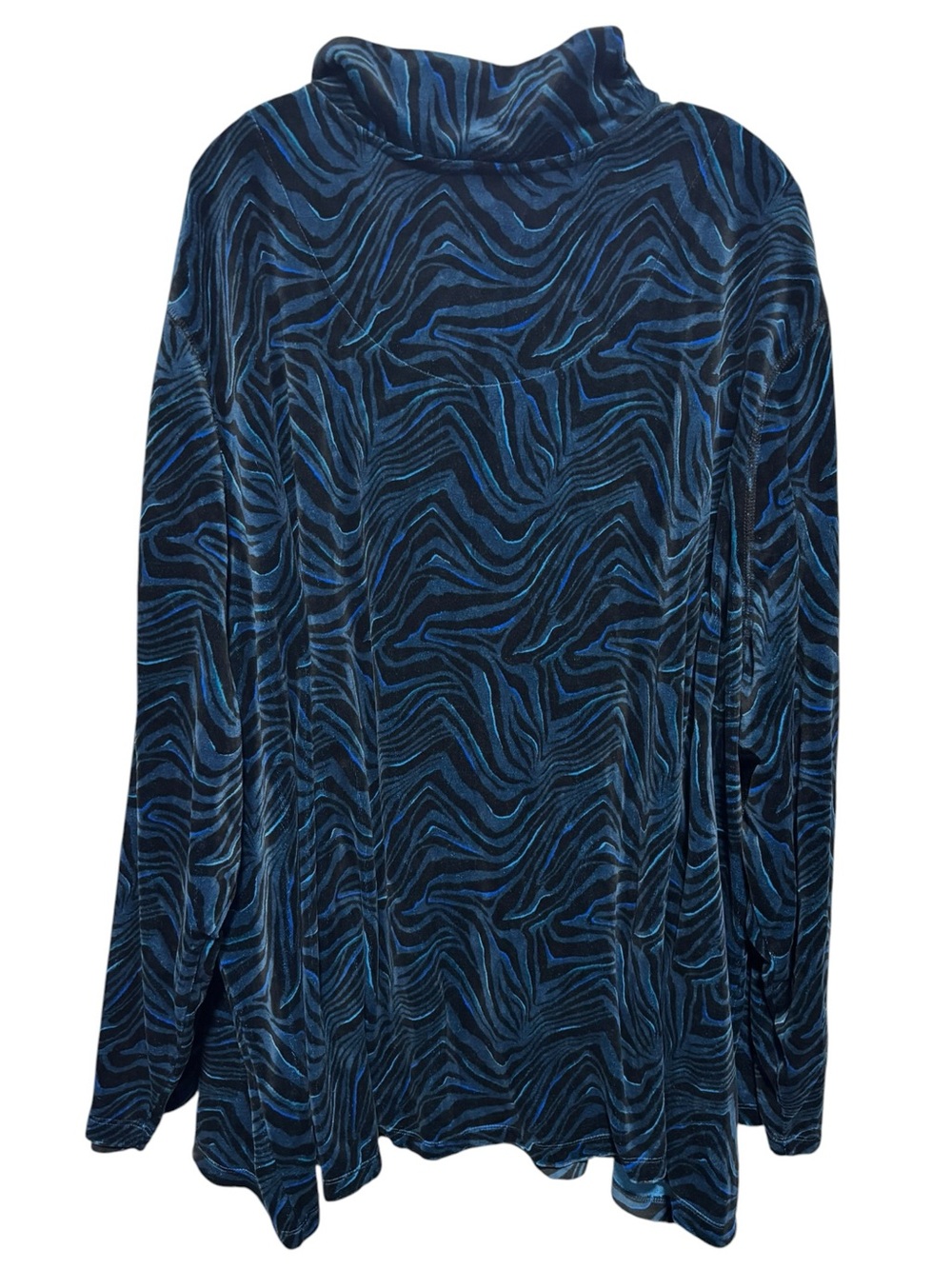 Catherines Blue & Black Velour Zebra-Print Active Zip-Up Jacket – Size 5X – NWT - Picture 3 of 4